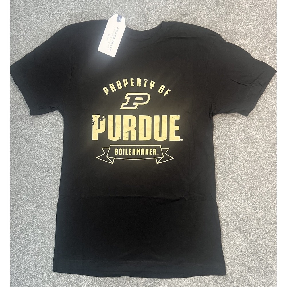 Purdue Boilermakers Black Crew Neck Tee Size Small - Boxercraft- New